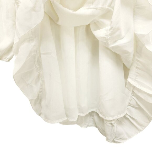 White Flowy Tiered Dress With girls Ruffle Hem & Long Sleeves Size 14 - Picture 11 of 12